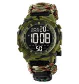 часы наручные 1845ncmgn skmei paracord, army green camouflage, compass, термометр, свисток, кресало, оптом, купить