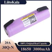 аккумулятор 18650, liitokala 30q-n, 3000mah, с контактами под пайку, оригинал, оптом, купить