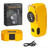 фонарь multifunctional d50-cob yellow, li-ion аккум., индикация заряда, зажигалка, зу type-c, box, оптом, купить