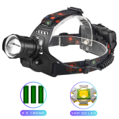 фонарь налобный xq-219-hp50, power bank, 3x18650, signal light, индикация заряда, зу microusb, box, оптом, купить