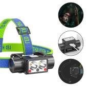 фонарь налобный lg-07-lm(white)+lm(yellow)+smd(red), motion sensor, li-ion аккум., зу type-c, оптом, купить