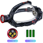 фонарь налобный ct021 3+1 ultra led, 3x18650, power bank, зу type-c, оптом, купить