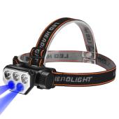 фонарь налобный sq-815-2-3lm+2led (blue), встроенный аккумулятор зу microusb, оптом, купить