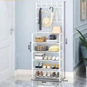 напольная стойка - вешалка для одежды и обуви wh9106-5 white, 60*28*171, оптом, купить