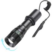 фонарь police q8455- xpe, под ружье, вынос. кнопка, зу 220v, 1х8650/3хааа, zoom, box, оптом, купить
