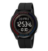 часы наручные 2412pbk skmei, black-silicone, оптом, купить