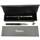 подарочная ручка роллерная pantera в футляре (черно-золотая) 3560, оптом, купить