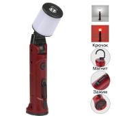фонарь worklight 72-xpe(white+red), 10 w, 350 lumen, li-ion аккум., поворот180º+180º, зажим, крюк, магнит, зу type-c, оптом, купить