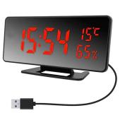 Изображения для Часы сетевые VST-888Y-1, красные, температура, влажность, USB
