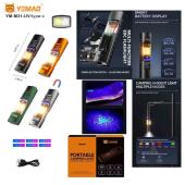 фонарь yemao ym-m31-uv p50+uv+smd(rgb), li-ion аккумулятор, зу type-c, магнит, зажим, оптом, купить