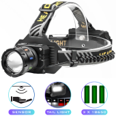 фонарь налобный night vision fluorescence bl-t701d-tg, motion sensor, 3x18650, power bank, зу type-c, zoom, box, оптом, купить