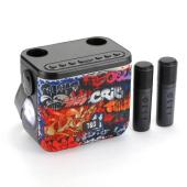 bluetooth-колонка tg545dk-graffiti, c функцией speakerphone, радио, redcamo, 2 микрофона, фонарь, оптом, купить