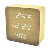 часы сетевые vst-872s-6 белые (корпус желтый), температура, влажность, usb, оптом, купить