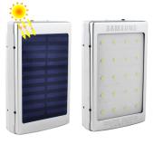 power bank samsung 10000mah 2usb(1a+2a) с солнечной батареей, индикатор заряда, фонарик 20smd, ультрафиолет -143 (5000mah), оптом, купить