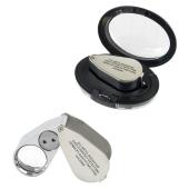 лупа складная 40x с led и uv-подсветкой, металлическая mg-9890, оптом, купить