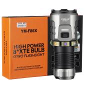 фонарь yemao ym-f86x 8xte, 1x26350/26650, зу type-c, колпачек, магнит, оптом, купить