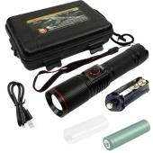 фонарь p520-p50, 1x18650/3xaaa, zoom, индикация заряда, ремешок, зу type-c, box, оптом, купить