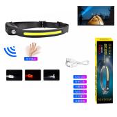 фонарь налобный bl-w689-1/5808а-lm+cob(white+red), motion sensor, li-ion аккум., зу type-c, box, оптом, купить