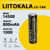 аккумулятор 14500, liitokala lii-14a, 800mah, оригинал, оптом, купить