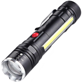 фонарь police t6-26+t6+cob, 1x18650/3xaaa, магнит, zoom, зу microusb, box, оптом, купить