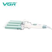 плойка тройная vgr v-595 white, 5 режимов работы, керамическое покрытие, led display, 100 вт, оптом, купить