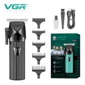триммер vgr v-037 black, mini, 4 насадки, led display, оптом, купить