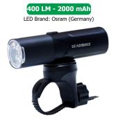 велофара мощная leadbike m02-osram 400lm, 2000mah, waterproof, children lock, li-ion аккум., зу type-c, оптом, купить