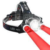 фонарь налобный police 3000-t6+2xpe(red), 2x18650, signal light, зу type-c, box, оптом, купить