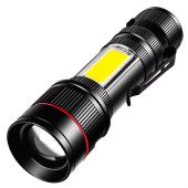 фонарь bl-520-t6+cob, li-ion аккум., зу microusb, zoom, box, оптом, купить
