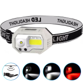 фонарь налобный sh-s9-xpe+cob+3smd(red), motion sensor, li-ion аккумулятор, зу type-c, box, оптом, купить