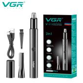триммер vgr 2 в 1 v-615, 2 насадки (для носа и волос), ipx4, оптом, купить