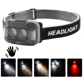 фонарь налобный wh-0218-xpg(white+yellow)+smd(red), motion sensor, li-ion аккумулятор, зу type-c, оптом, купить