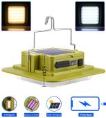 фонарь кемпинг 229l-smd (white+yellow), 3х18650, солн. панель, power bank, зу type-c, магнит, крюк, оптом, купить