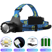 фонарь налобный bl-25cc-p360, 3x18650, power bank, зу type-c, zoom, box, оптом, купить