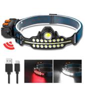 фонарь налобный bl-w690-lts+smd (white+red), motion sensor, li-ion аккум., zoom, зу type-c, box, оптом, купить