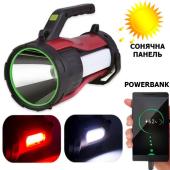фонарь переносной t96-led+cob(white+red), power bank, li-ion аккум., солнечная батарея, зу microusb, box, оптом, купить