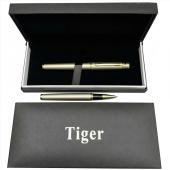 подарочная ручка роллерная tiger в футляре (золотисто-серебристая) 515, оптом, купить