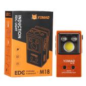 фонарь yemao ym-m18 tg+2uv+smd(rgb), motion sensor , li-ion аккумулятор, зу type-c, магнит, клипса, оптом, купить