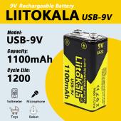 аккумулятор крона, liitokala usb-9v, 1100mah, оригинал, оптом, купить