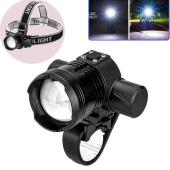 велофонарь 5835-p50, крепление на лоб, li-ion аккум, зу type-c, zoom, box, оптом, купить