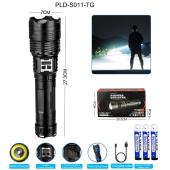 фонарь pld-s011 white laser led pm50-tg+cob, 6х18650, power bank, индикация заряда, зу type-c, zoom, box, оптом, купить