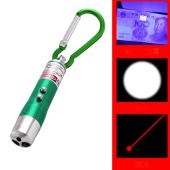 фонарь брелок 9617/117-3-led, лазер, ультрафиолет, 3хlr44, карабин, оптом, купить