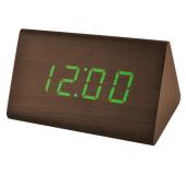 часы сетевые vst-868-4 зеленые, (корпус коричневый) usb, оптом, купить