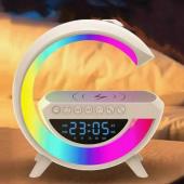 light sound machine bt-3401, rgb ночник, часы, беспроводная зарядка,  bluetooth колонка, оптом, купить