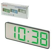 часы сетевые vst-898-4, ярко-зеленые, температура, usb, оптом, купить