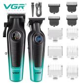 комплект vgr 2 в 1 v-196&996 green, аккумуляторная машинка для стрижки (clipper) и триммер, оптом, купить