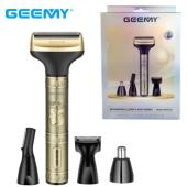 Изображения для Мужской набор Geemy GM-3158 4 в 1 для ухода за волосами, бородой, триммер для носа, ушей, бритва, 4 насадки
