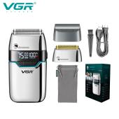 электробритва vgr v-350 silver шейвер, двойное лезвие, 2 насадки, led display, оптом, купить