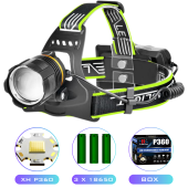фонарь налобный bl-a13-3-p360, 3x18650, zoom, зу type-c, box, оптом, купить