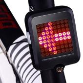 велофонарь aqy-0100 с автоматическим указанием поворотов (red+yellow) + лазер, waterproof, зу microusb, li-ion аккум., оптом, купить